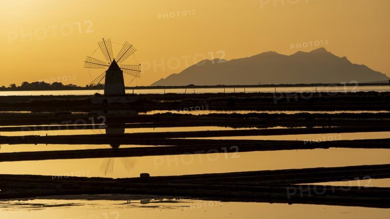 Windmill at sunset