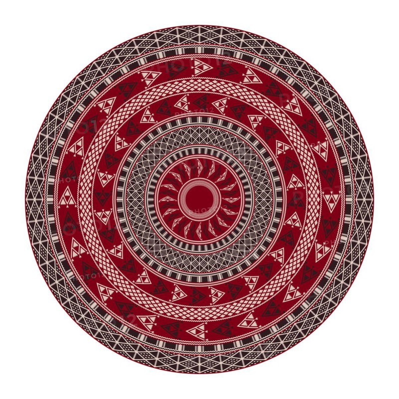 Tunisian embroidery inspired round design element