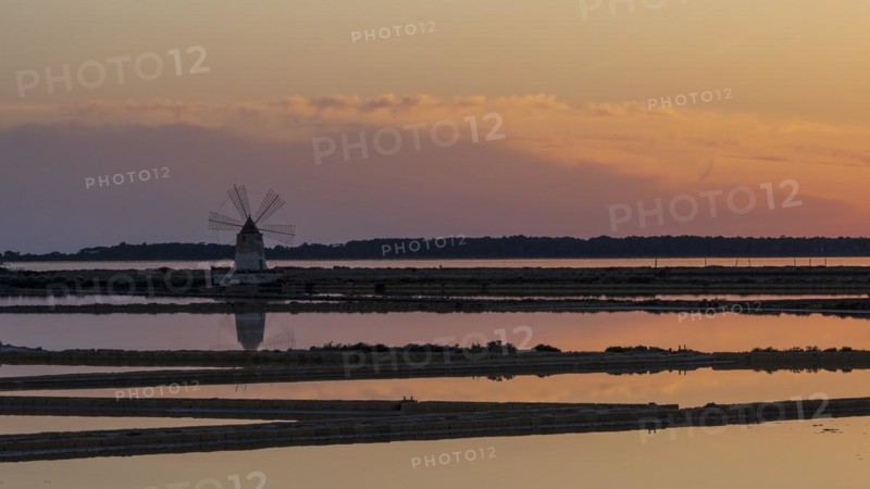 Windmill at sunset