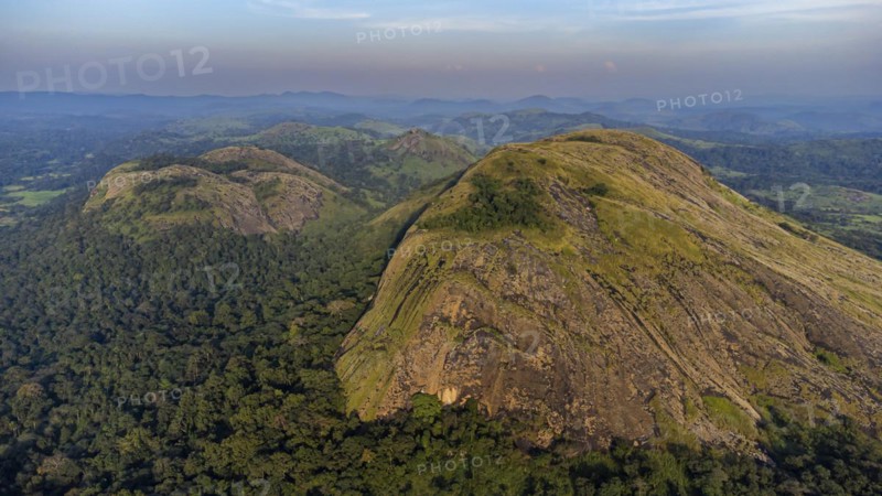 Aerial of the granite mountains in Central Guinea