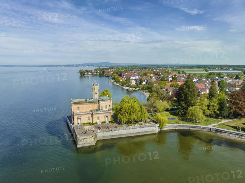Aerial view of Montfort Castle near Langenargen
