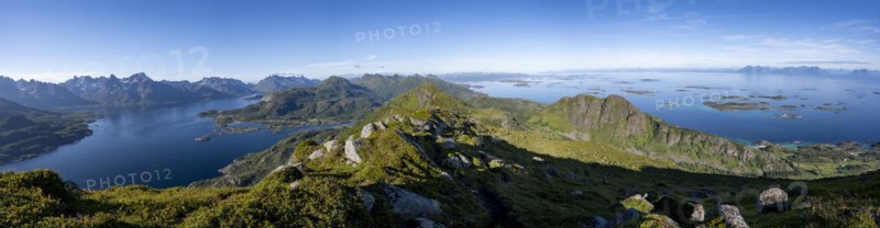 View of fjord Raftsund and mountains
