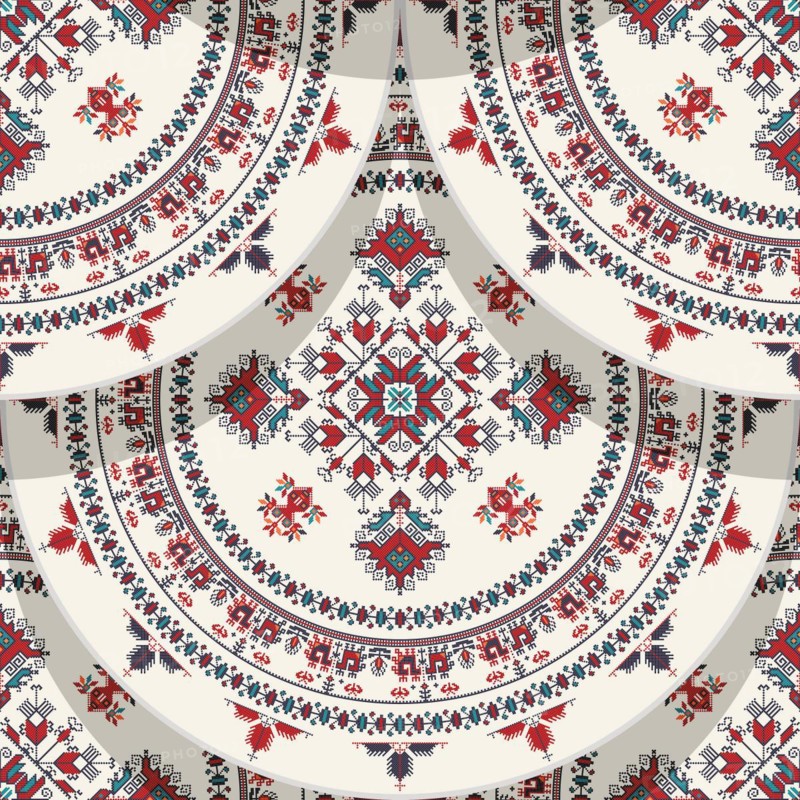 Traditional Bulgrarian embroidery seamless pattern