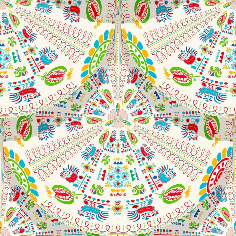 Seamless pattern design inspired by traditional Hungarian embroidery