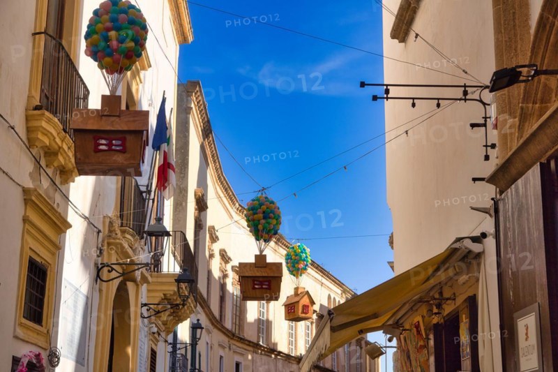 Christmas decorations in the alleys of Gallipoli