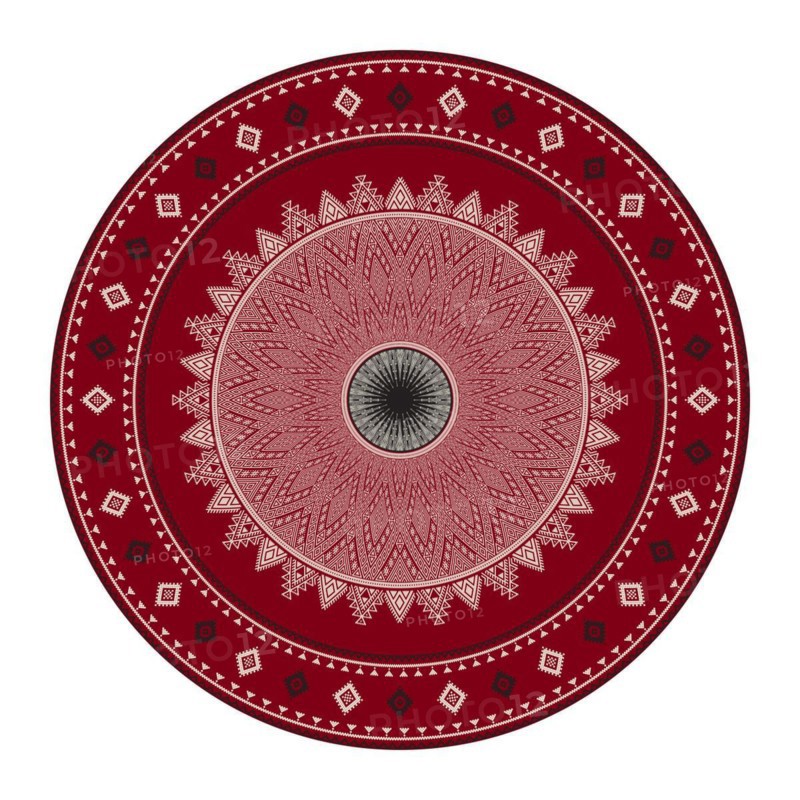 Tunisian embroidery inspired round design element