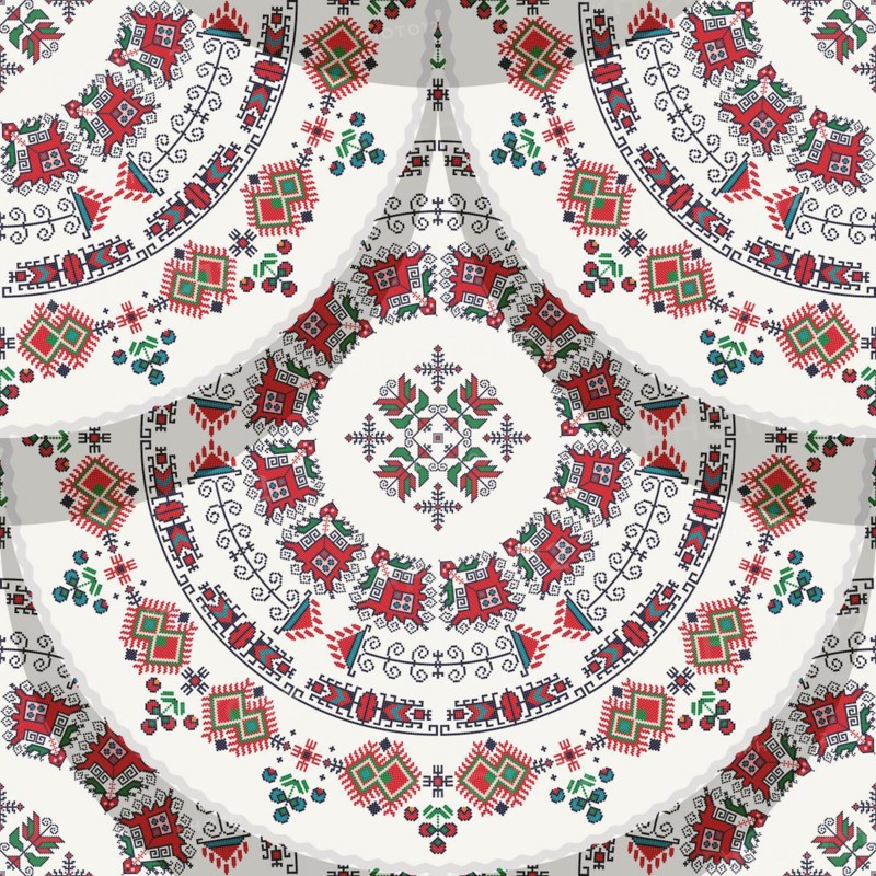 Traditional Bulgrarian embroidery seamless pattern