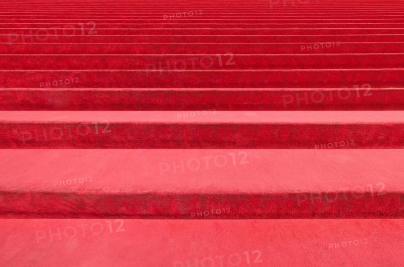 Red carpet on stairway