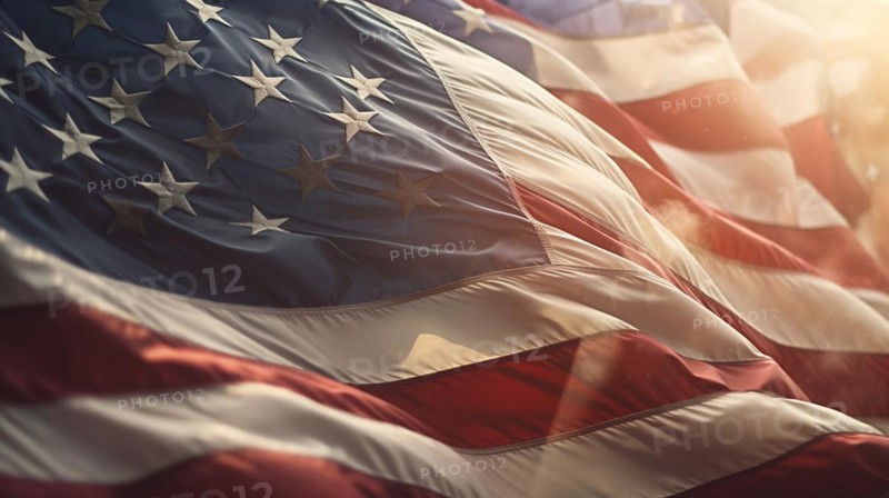 Silk american flag abstract blowing in the wind