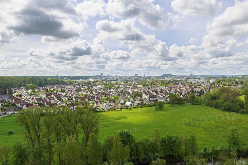 In the foreground the district of im Sand and in the background the district of im Buch
