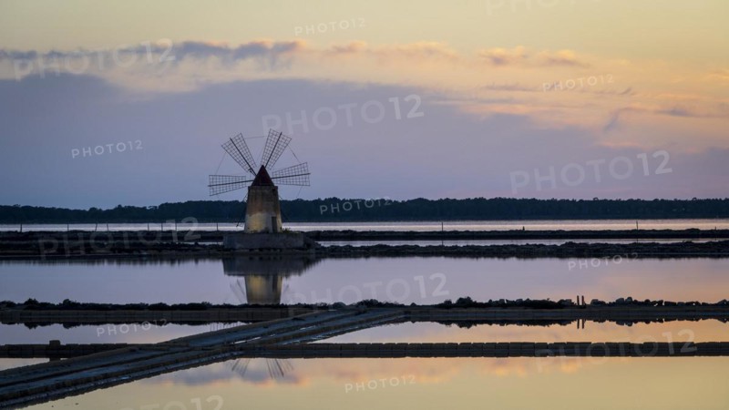 Windmill at sunset
