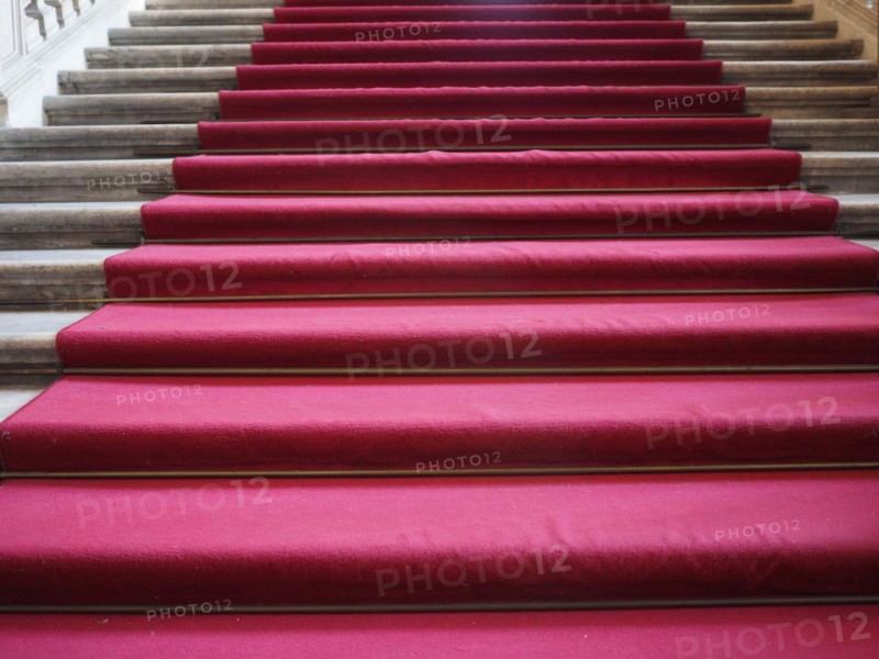 Red carpet on stair