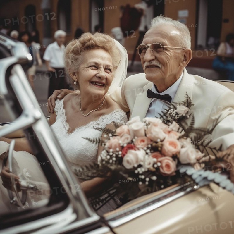 Older bridal couple