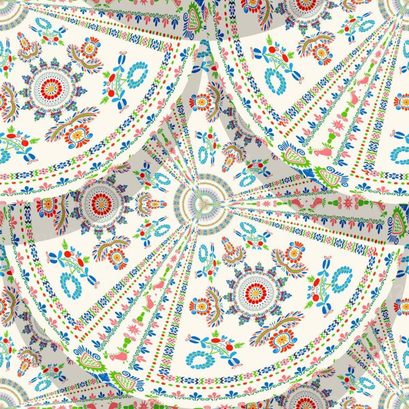 Seamless pattern design inspired by traditional Hungarian embroidery