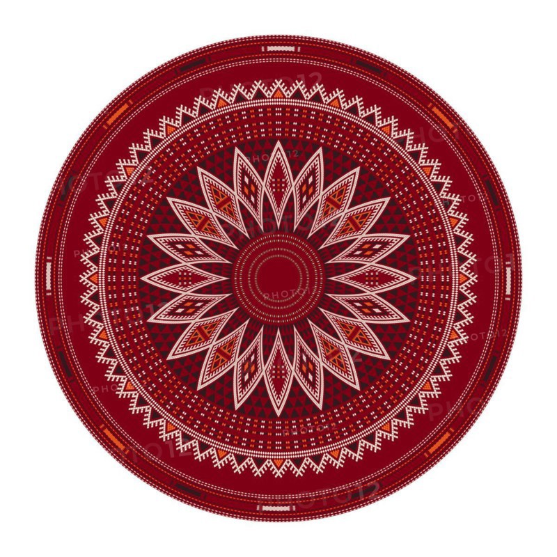Tunisian embroidery inspired round design element