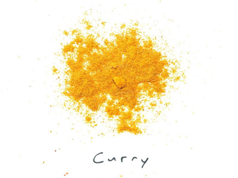 Curry powder blend over white