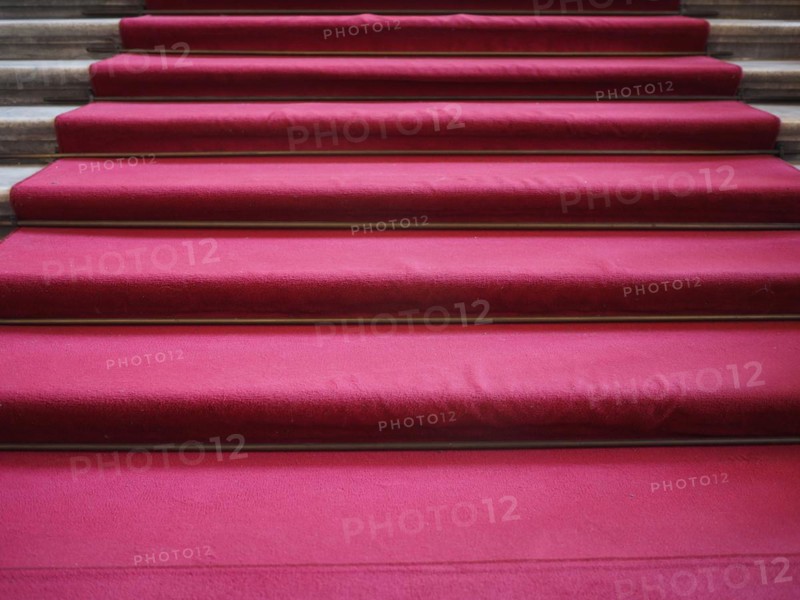 Red carpet on stair