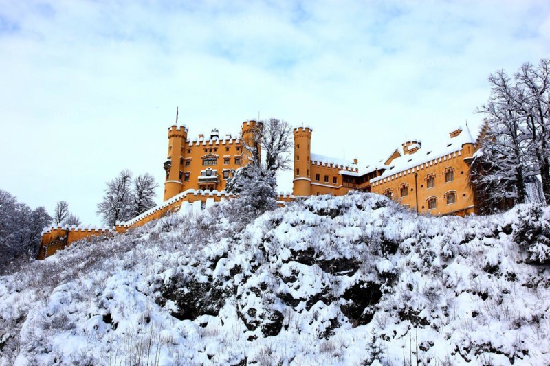 Hohenschwangau Castle in winter