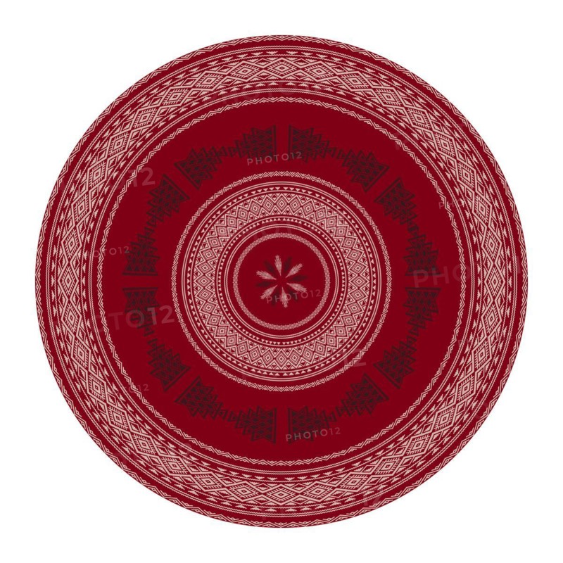 Tunisian embroidery inspired round design element