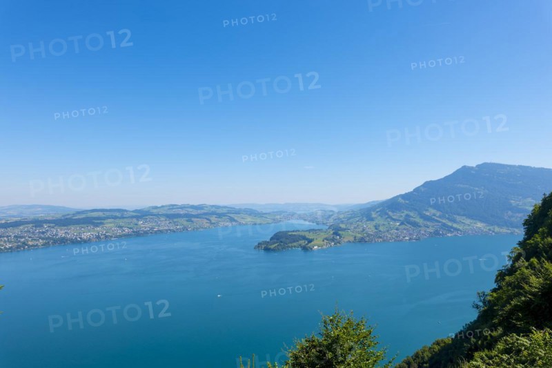 Aerial View over Lake Lucerne and Mountain in Burgenstock