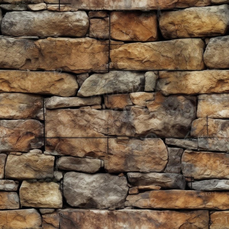 Seamless tile of aged brick and stone abstract background