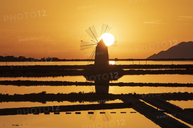 Windmill at sunset