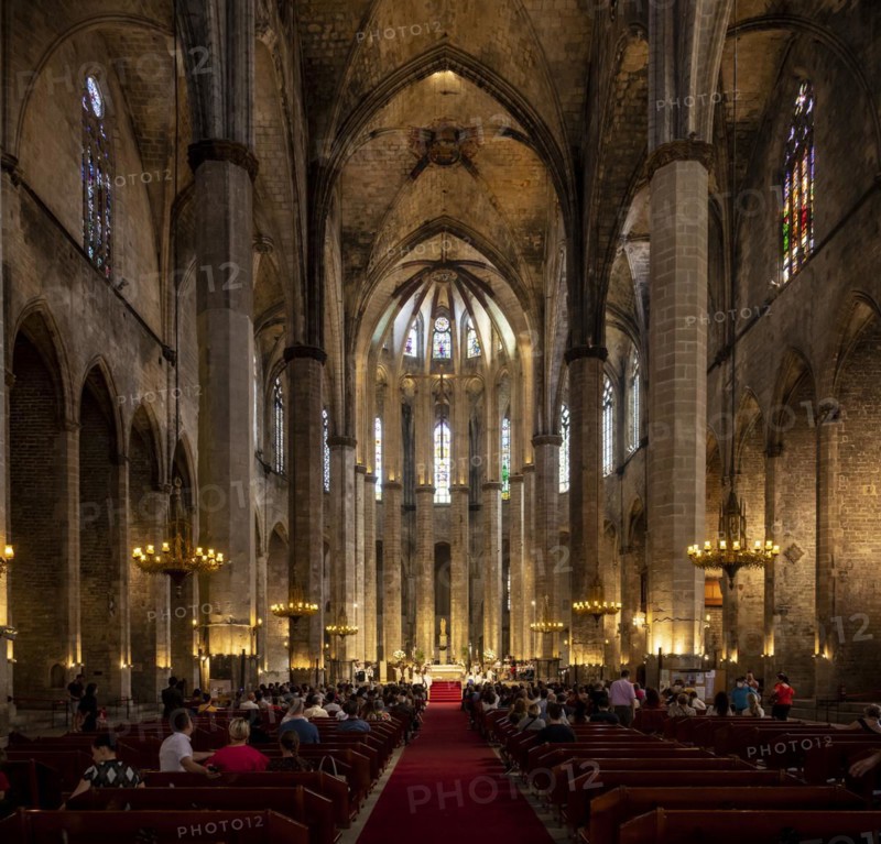 Interior view of Barcelona Cathedral
