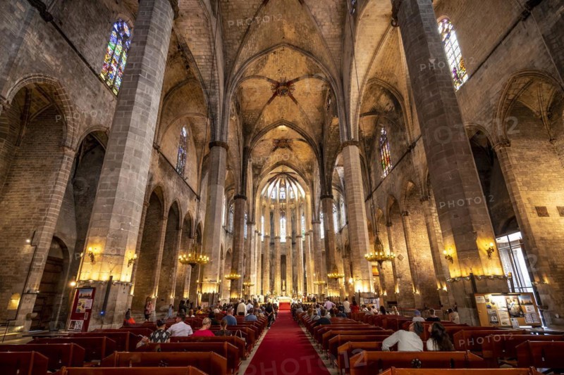 Interior view of Barcelona Cathedral