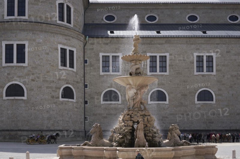 Residenzbrunnen on Residenzplatz in front of Salzburg Cathedral