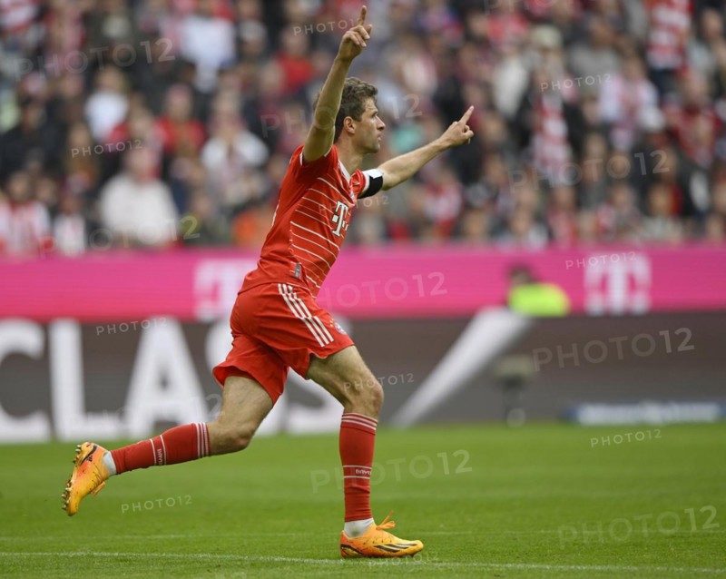 Goal celebration Thomas Mueller FC Bayern Muenchen FCB