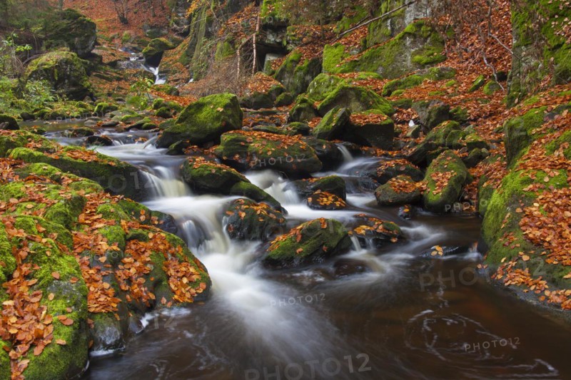 Waterfalls on the Grosse Ohe river which flows through the Steinklamm valley