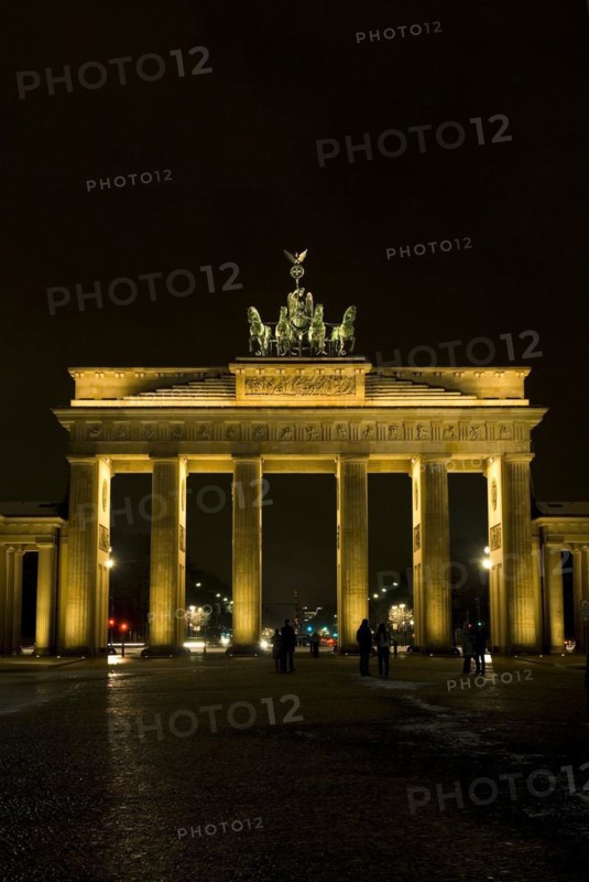 Brandenburg Gate Quadriga at night Berlin Germany