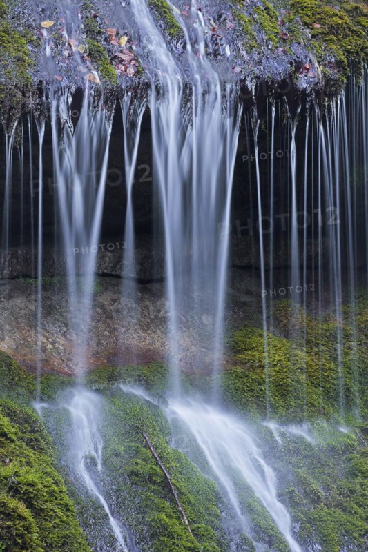 Water flowing over rocks in the gorge Wimbachklamm in Ramsau bei Berchtesgaden