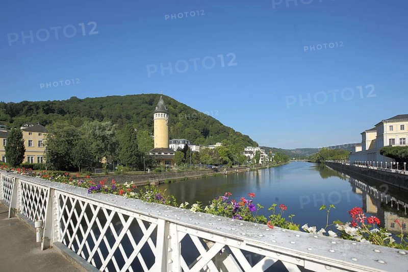 Spa bridge over the Lahn with spring tower