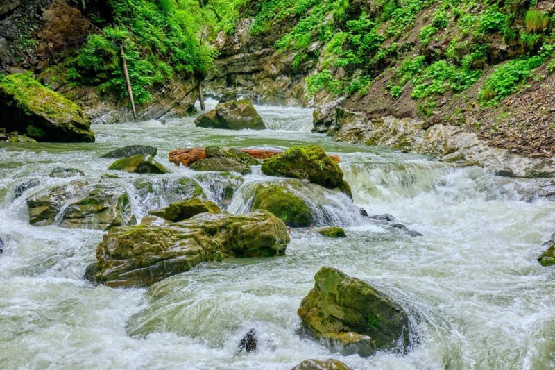 Breitach mountain river and Breitach gorge