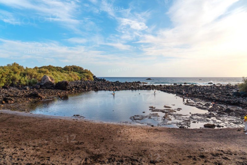 Black sand beach Charco la Condesa del Valle Gran Rey in La Gomera