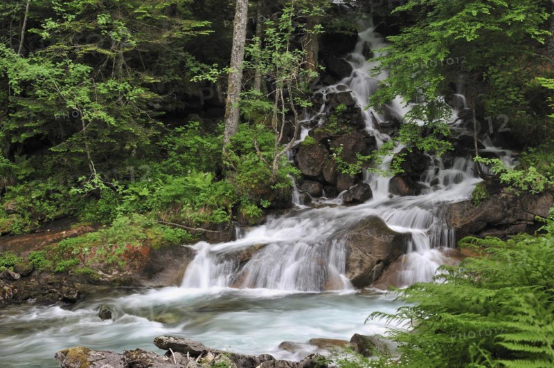Waterfall near the Pont d'Espagne in the Hautes-Pyrenees near Cauterets