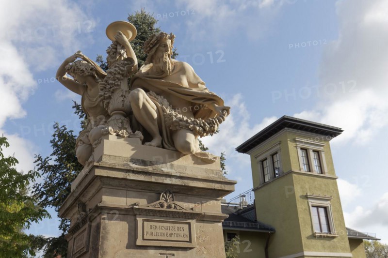 Mythological sculpture in the Oberloessnitz villa district