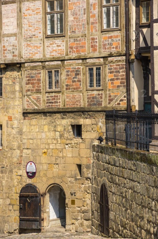 Historic medieval castle and abbey buildings on the Schlossberg