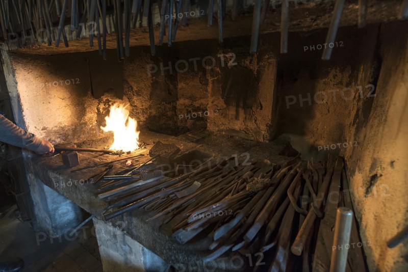Iron in the red-hot forge
