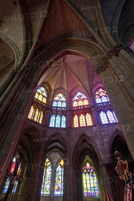 Nevers. Cathedral Saint-Cyr-Sainte-Julitte. The largest collection of contemporary stained glass windows in Europe by the artists Raoul Ubac