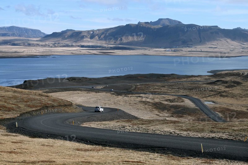 Road to the small peninsula of Dyrholaey on the south coast of Iceland