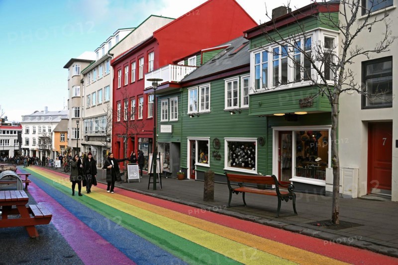 Colourful houses on Rainbow Street