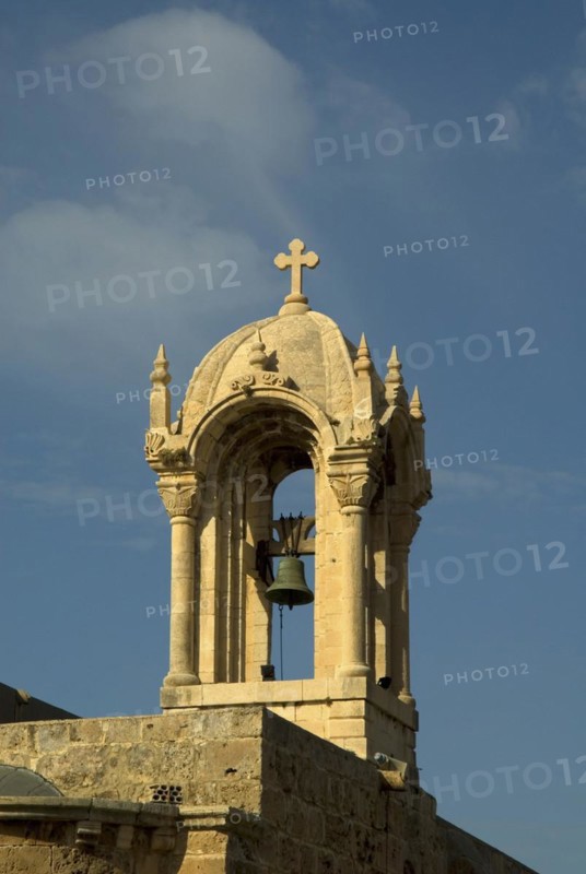 Bell tower in St. John The Baptist church Byblos Lebanon Middle East