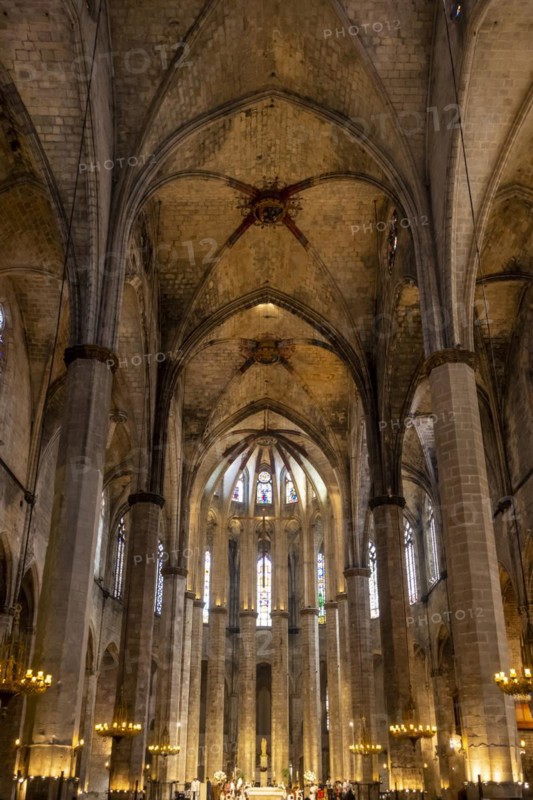 Interior view of Barcelona Cathedral