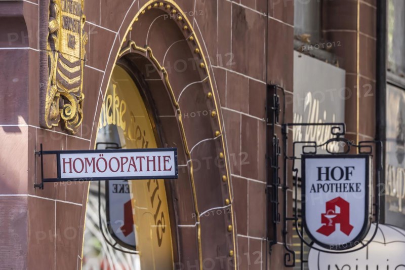 Pharmacy with nose sign homeopathy