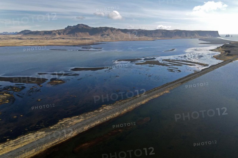 Road to the small peninsula of Dyrholaey on the south coast of Iceland