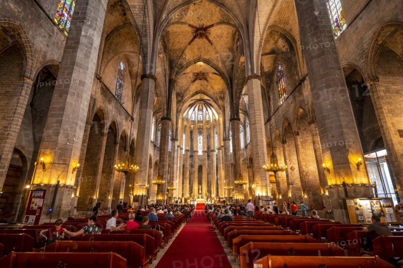 Interior view of Barcelona Cathedral
