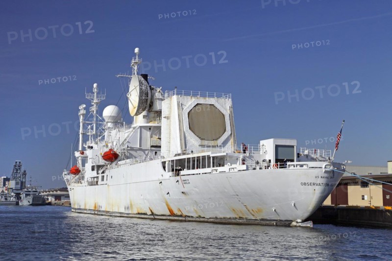 US Naval Missile Tracking Ship Observation Island