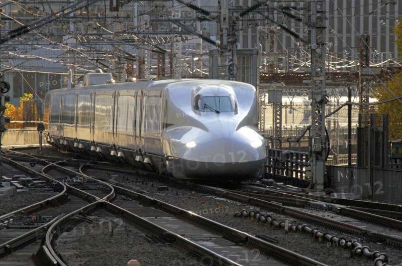 Tokaido Shinkansen series N700 approaching Tokyo Station Asia